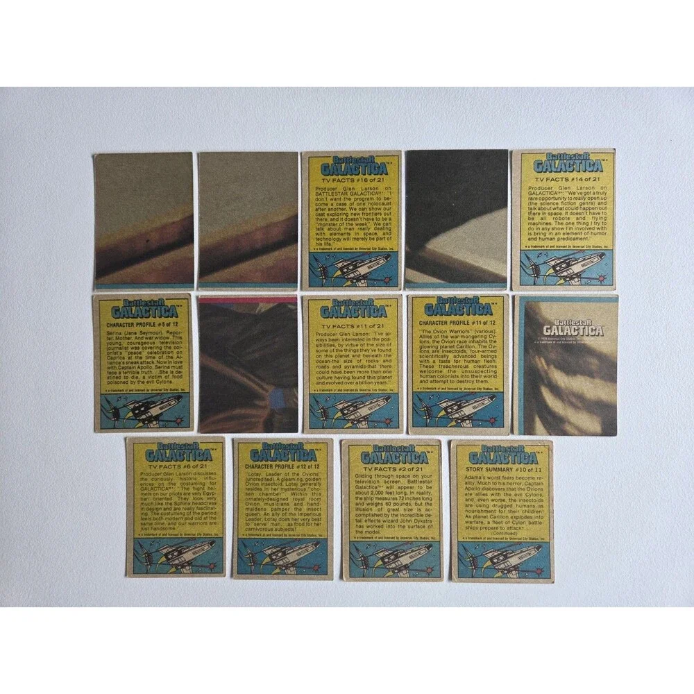 1978 Topps Battlestar Galactica Trading Cards Lot Of 14